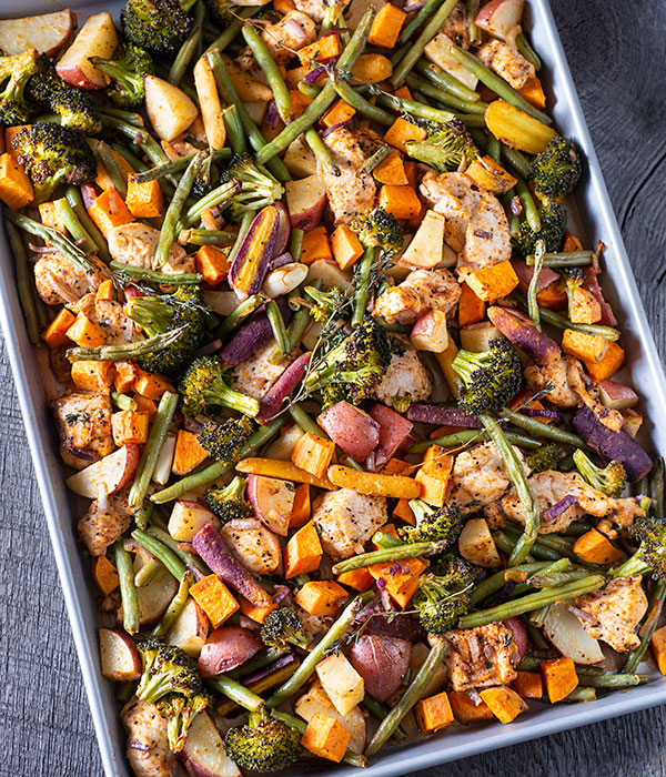 A Sheet Pan Full of Roasted Vegetables