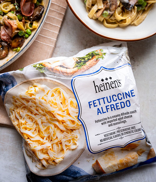 Heinen's Frozen Fettuccine Alfredo Packaging