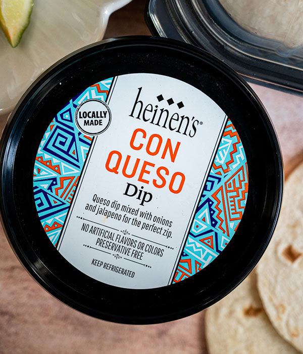 The Colorful Lid of Heinen's Con Queso Dip Container