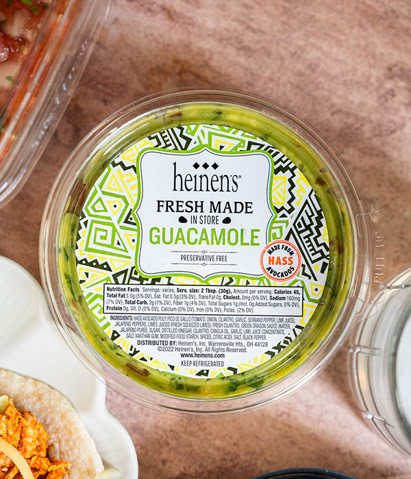A Top Down Image of Heinen's Fresh Guacamole