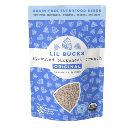 A Bag of Lil Bucks Sprouted Buckwheat Crunch