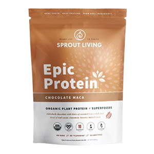 A Bag of Sprout Living Chocolate Maca Protein Powder